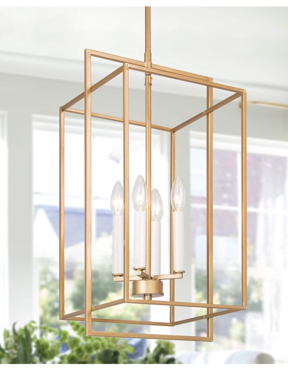 NIB KSANA Antique Gold Chandelier Modern Vintage Pendant Hanging Light Fixture